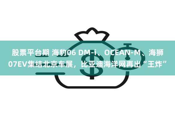 股票平台期 海豹06 DM-i、OCEAN-M、海狮07EV集结北京车展，比亚迪海洋网再出“王炸”