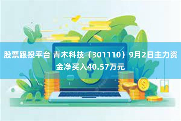 股票跟投平台 青木科技（301110）9月2日主力资金净买入40.57万元