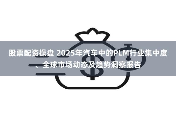 股票配资操盘 2025年汽车中的PLM行业集中度、全球市场动态及趋势洞察报告